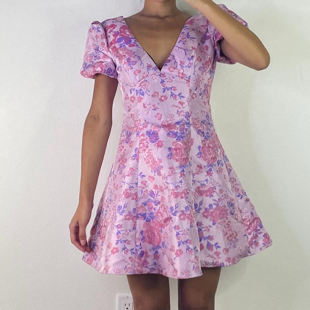 Pink and Purple Floral Dress